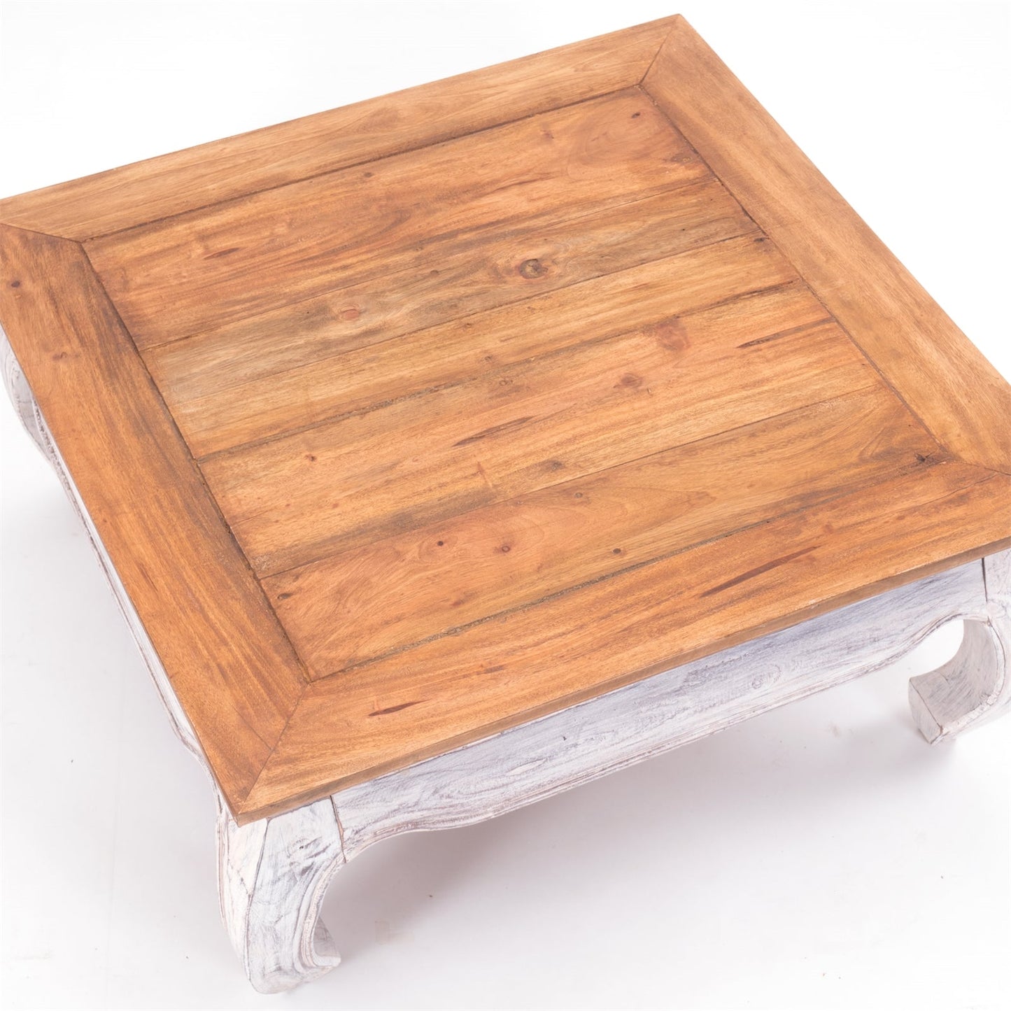 OPIUMTISCH "EAST 80" | 80x80x36 cm, Mahagoni | Beistelltisch  | Farbe: 05 weiß-natur