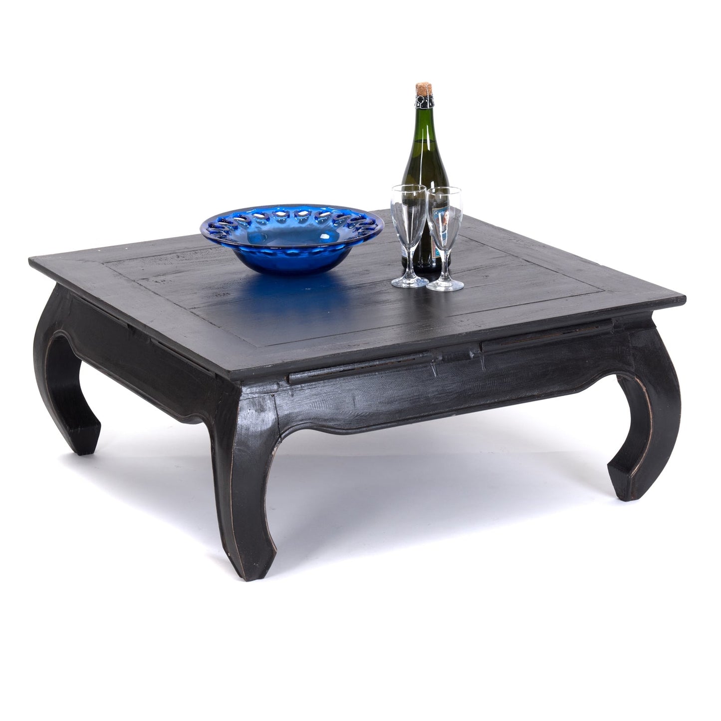 OPIUMTISCH "EAST 80" | 80x80x36 cm, Mahagoni | Beistelltisch  | Farbe: 09 voodoo - schwarz