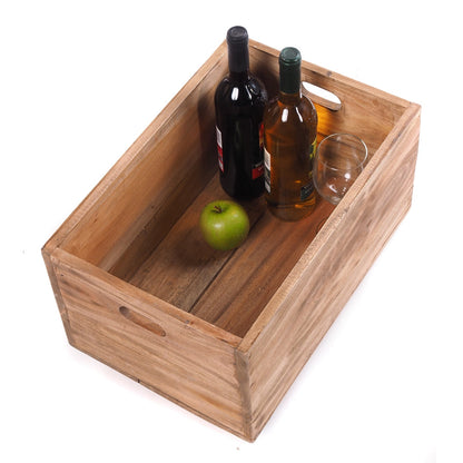 ROLLBARE HOLZKISTE "BOX" | 26x45x30 cm, Massivholz | Aufbewahrung | Farbe: 01 natur-vintage