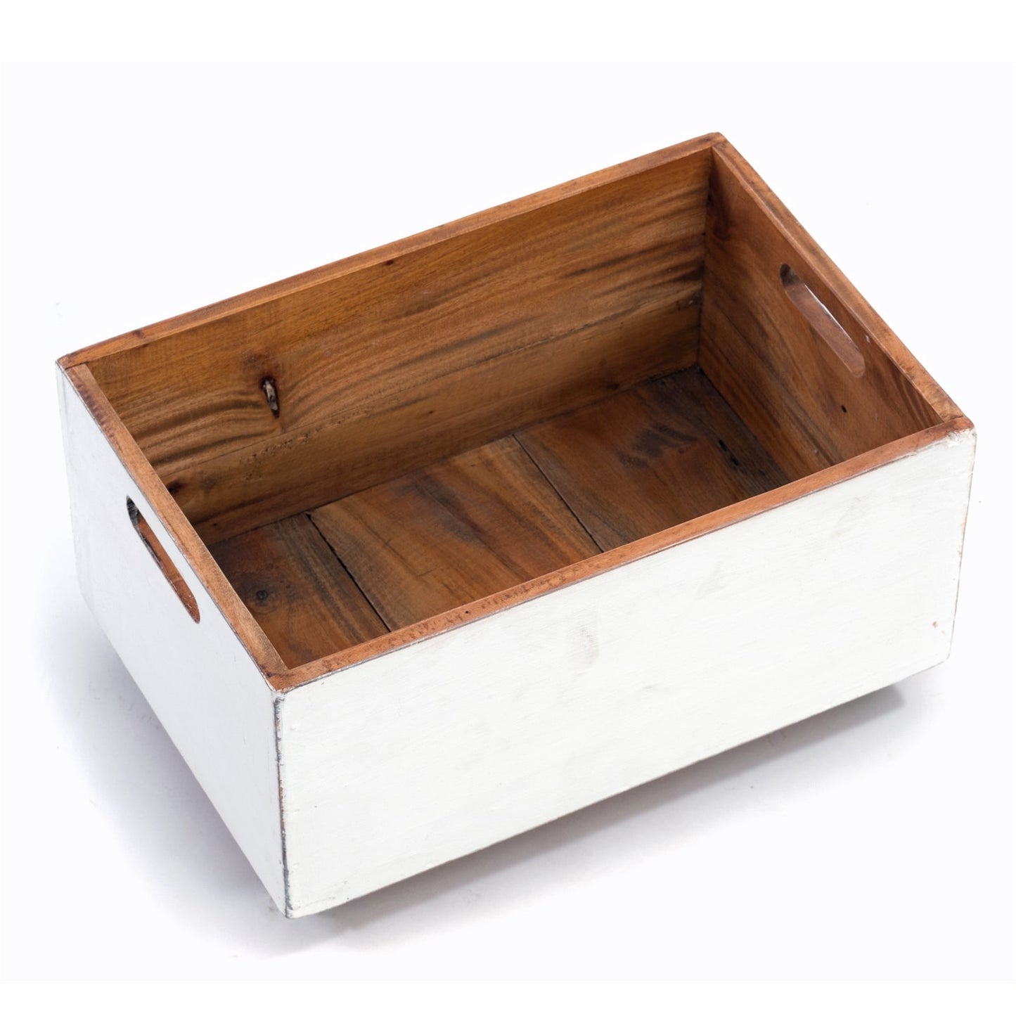 ROLLBARE HOLZKISTE "BOX" | 26x45x30 cm, Massivholz | Aufbewahrung | Farbe: 06 weiß-landhaus