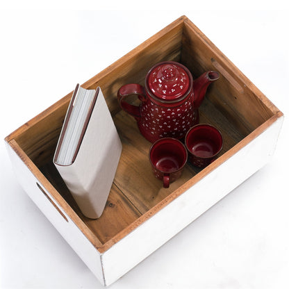ROLLBARE HOLZKISTE "BOX" | 26x45x30 cm, Massivholz | Aufbewahrung | Farbe: 06 weiß-landhaus