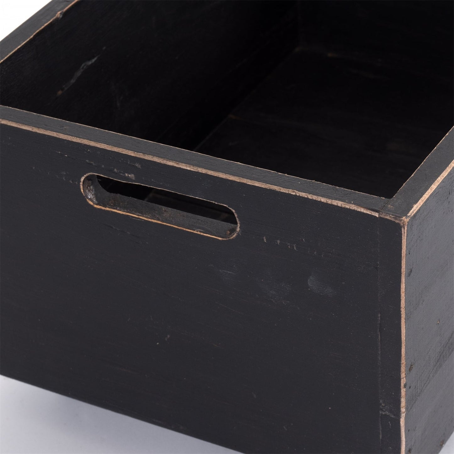 ROLLBARE HOLZKISTE "BOX" | 26x45x30 cm, Massivholz | Aufbewahrung | Farbe: 09 voodoo - schwarz