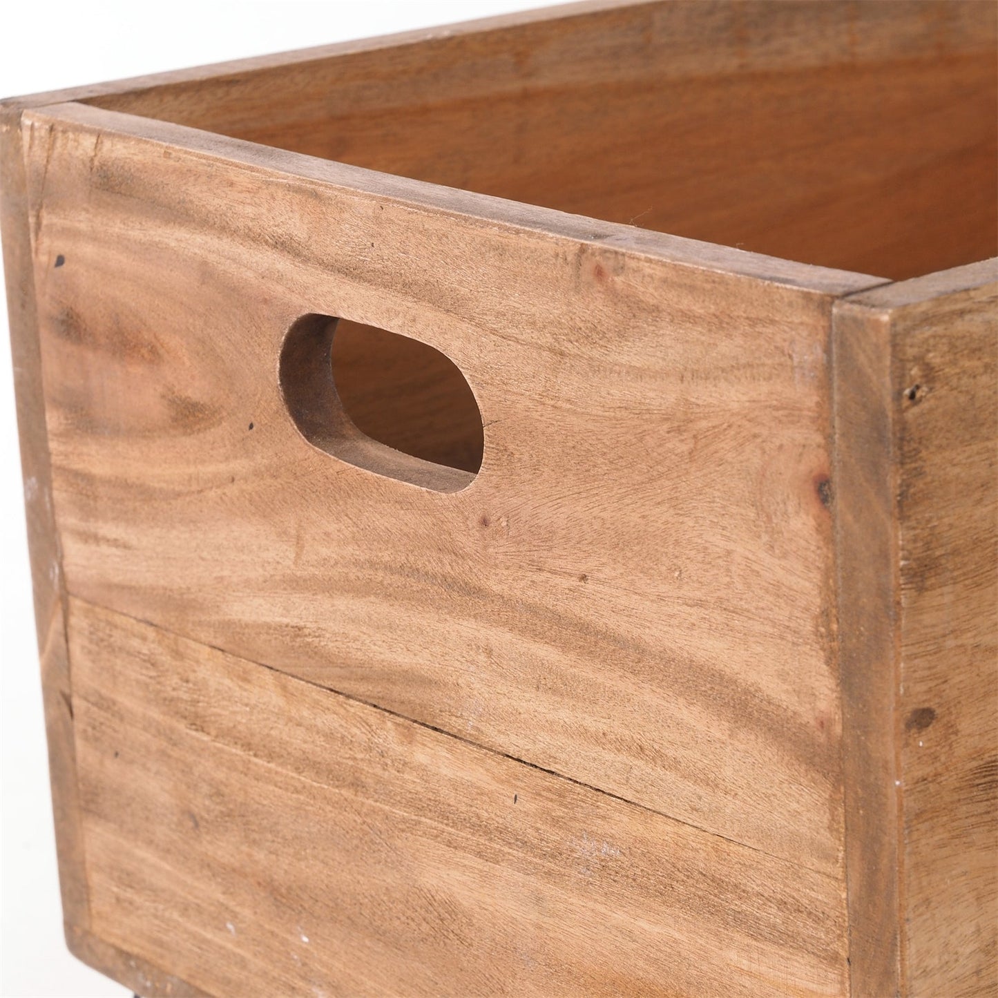 ROLLBARE HOLZKISTE "BOX" | 26x45x30 cm, Massivholz | Aufbewahrung | Farbe: 01 natur-vintage