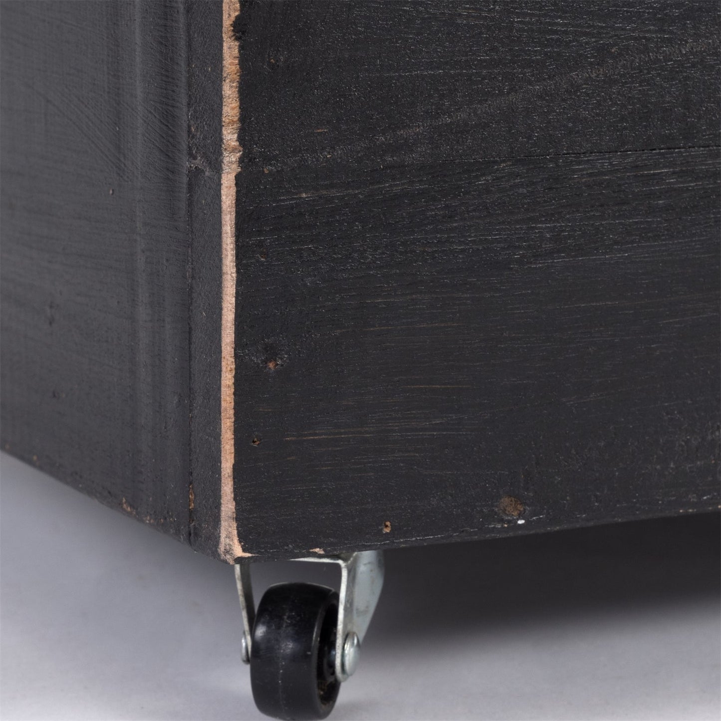 ROLLBARE HOLZKISTE "BOX" | 26x45x30 cm, Massivholz | Aufbewahrung | Farbe: 09 voodoo - schwarz