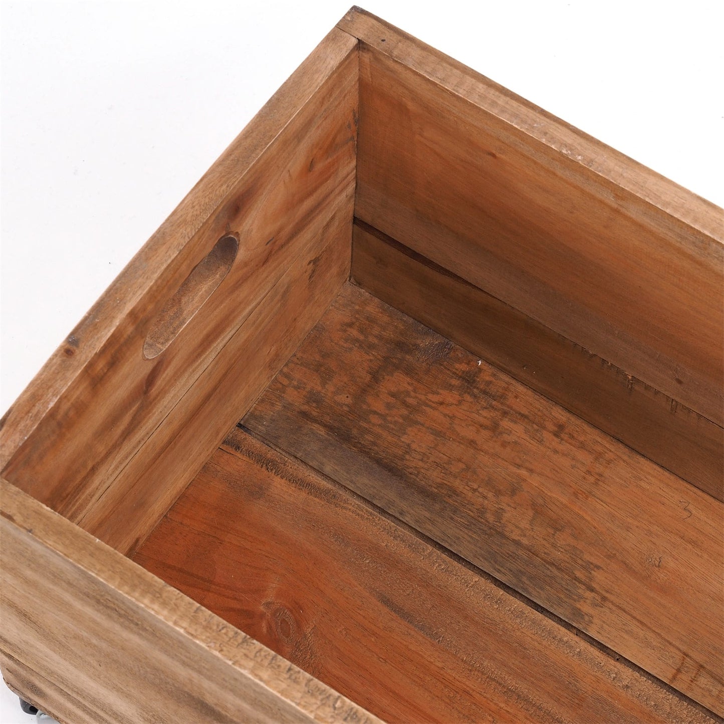 ROLLBARE HOLZKISTE "BOX" | 26x45x30 cm, Massivholz | Aufbewahrung | Farbe: 01 natur-vintage