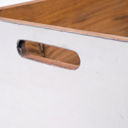 ROLLBARE HOLZKISTE "BOX" | 26x45x30 cm, Massivholz | Aufbewahrung | Farbe: 06 weiß-landhaus