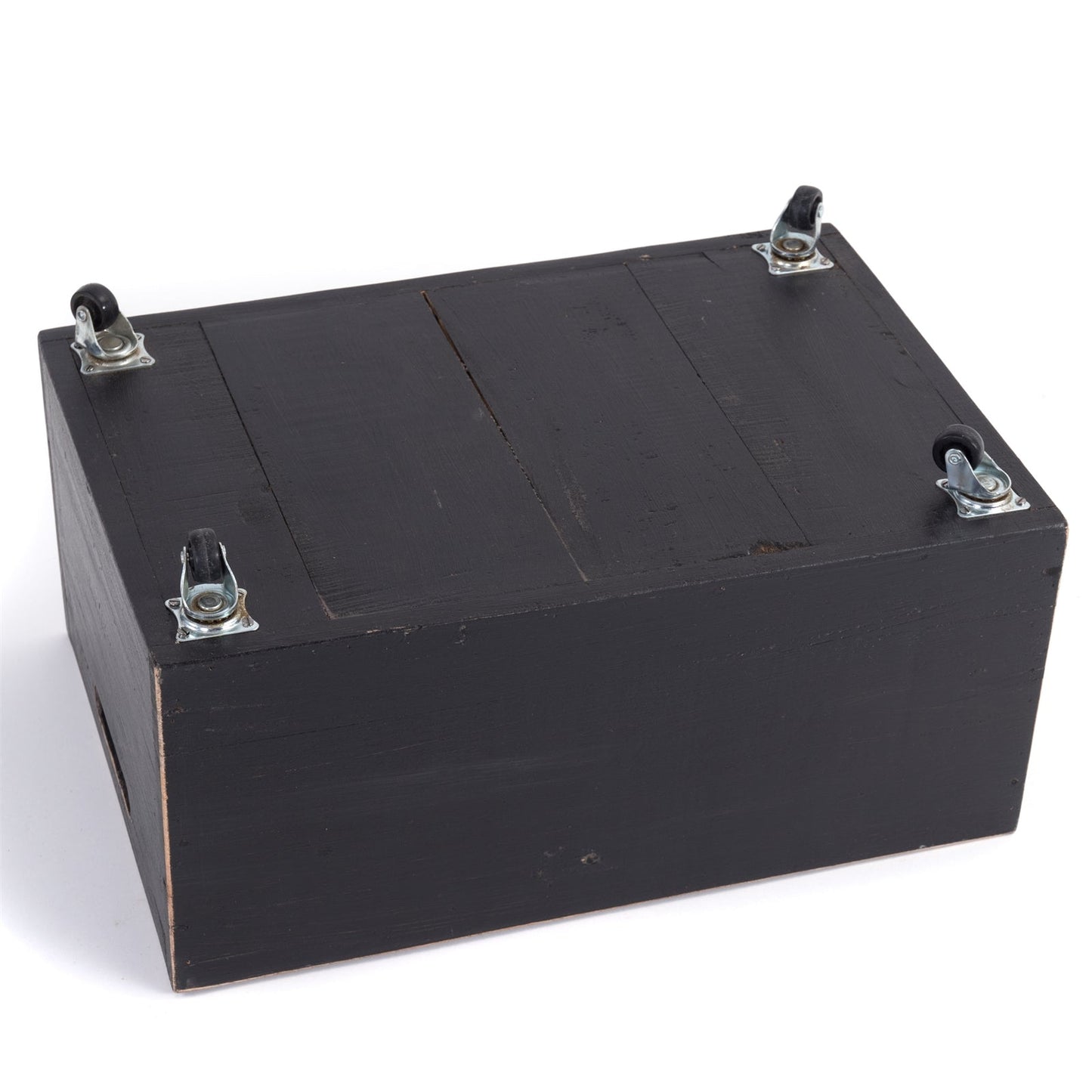 ROLLBARE HOLZKISTE "BOX" | 26x45x30 cm, Massivholz | Aufbewahrung | Farbe: 09 voodoo - schwarz