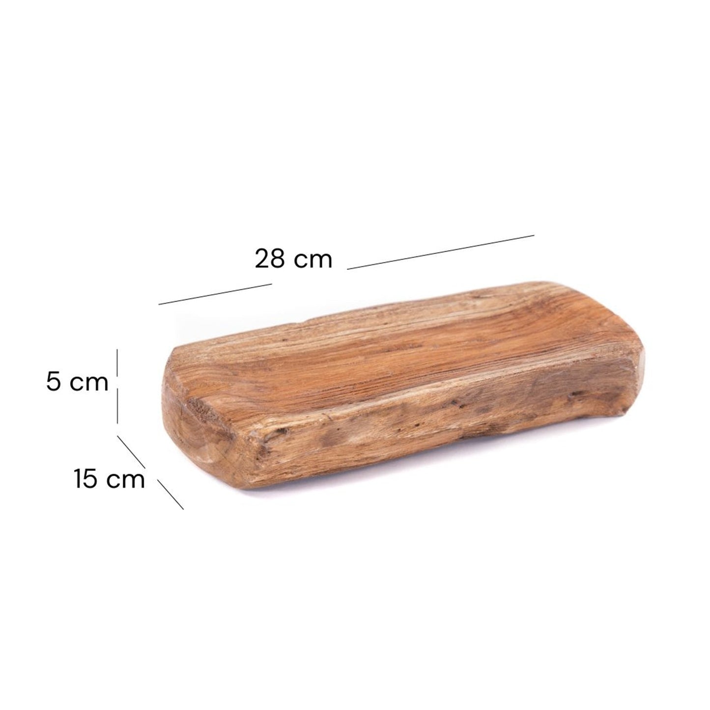 HOLZ SCHALE "PARI" | Teakholz Wurzel, 28 cm | Deko Tablett