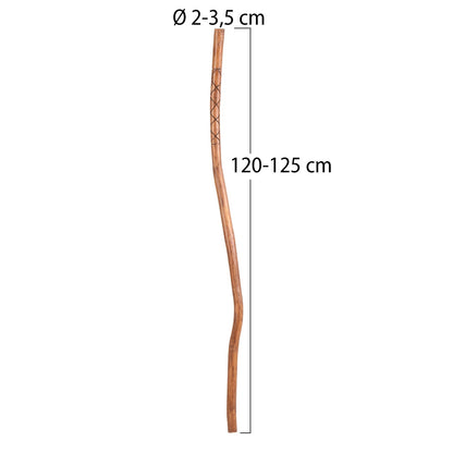 GEH STOCK "WALK" | Teakholz, 120 cm | Wanderstock mit Schnitzereien