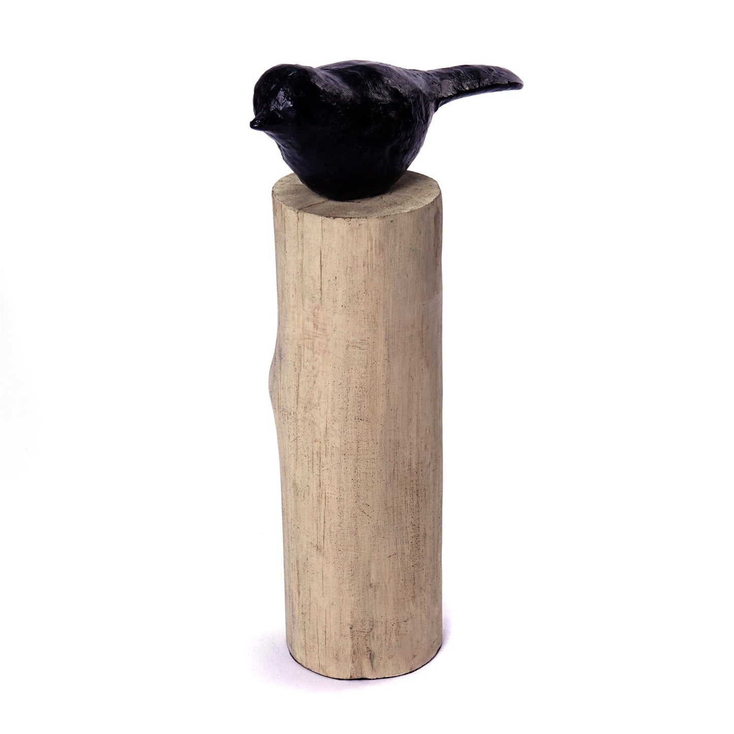VOGEL SKULPTUR "BIRDY 3er Set" | Vogel auf Holzstamm
