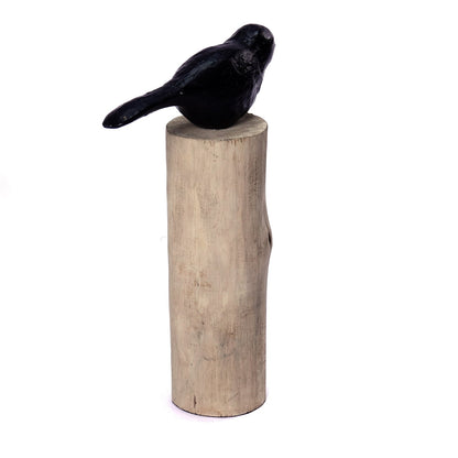 VOGEL SKULPTUR "BIRDY 3er Set" | Vogel auf Holzstamm