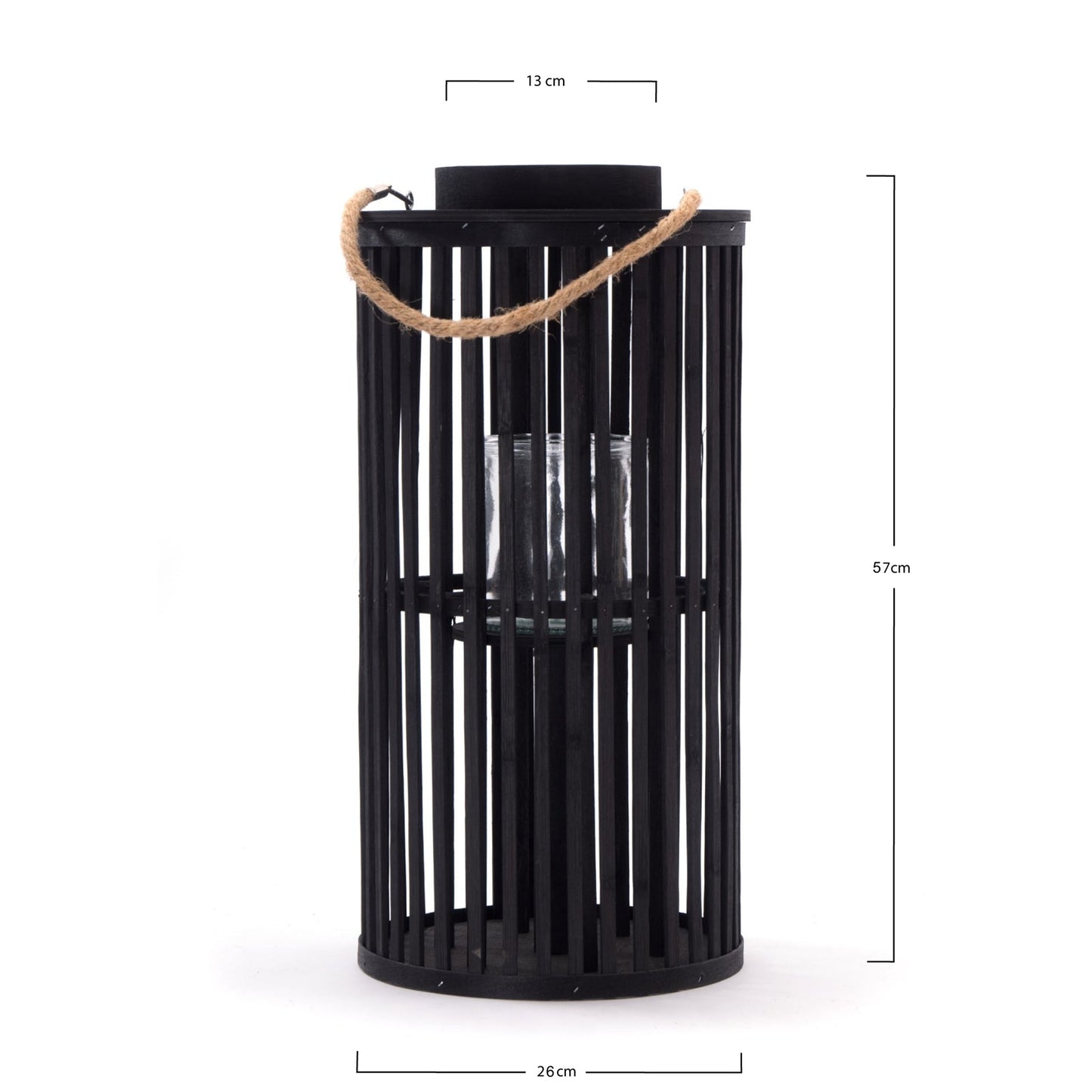 BAMBUS BODENLEUCHTER "MIDNIGHT" | Boden Windlicht, Laterne | Größe: 60 cm