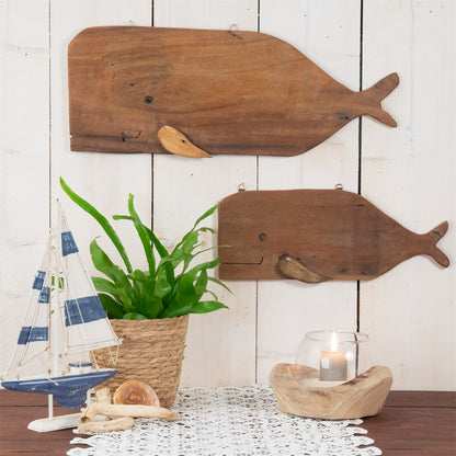 HOLZ Aufhänger "WAL" | 2 Größen | Wal Wandbild, DIY Wanddeko | Größe: 35 cm