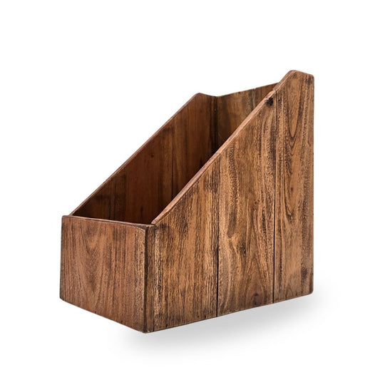 BREITER STEHSAMMLER "BIG NOTA" | 30cm, Mahagoni Holz | Büroorganizer