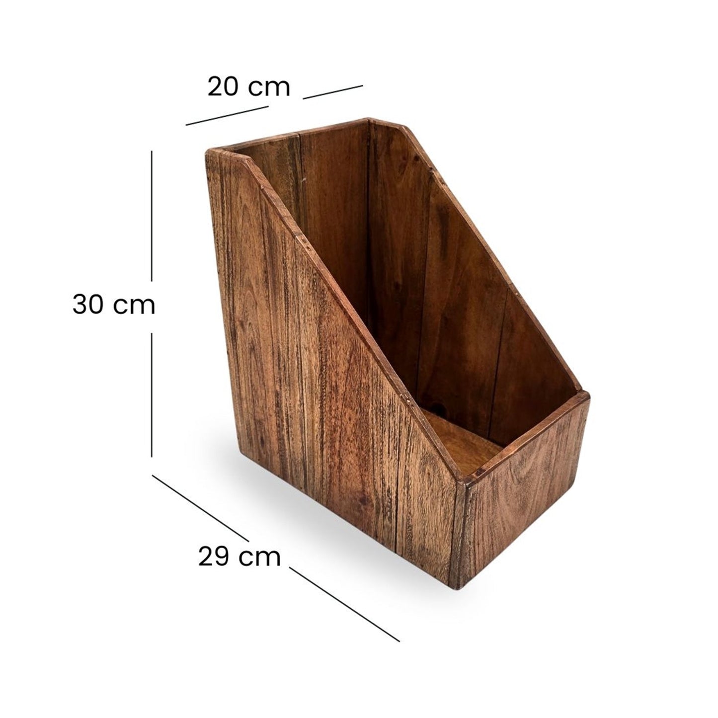 BREITER STEHSAMMLER "BIG NOTA" | 30cm, Mahagoni Holz | Büroorganizer