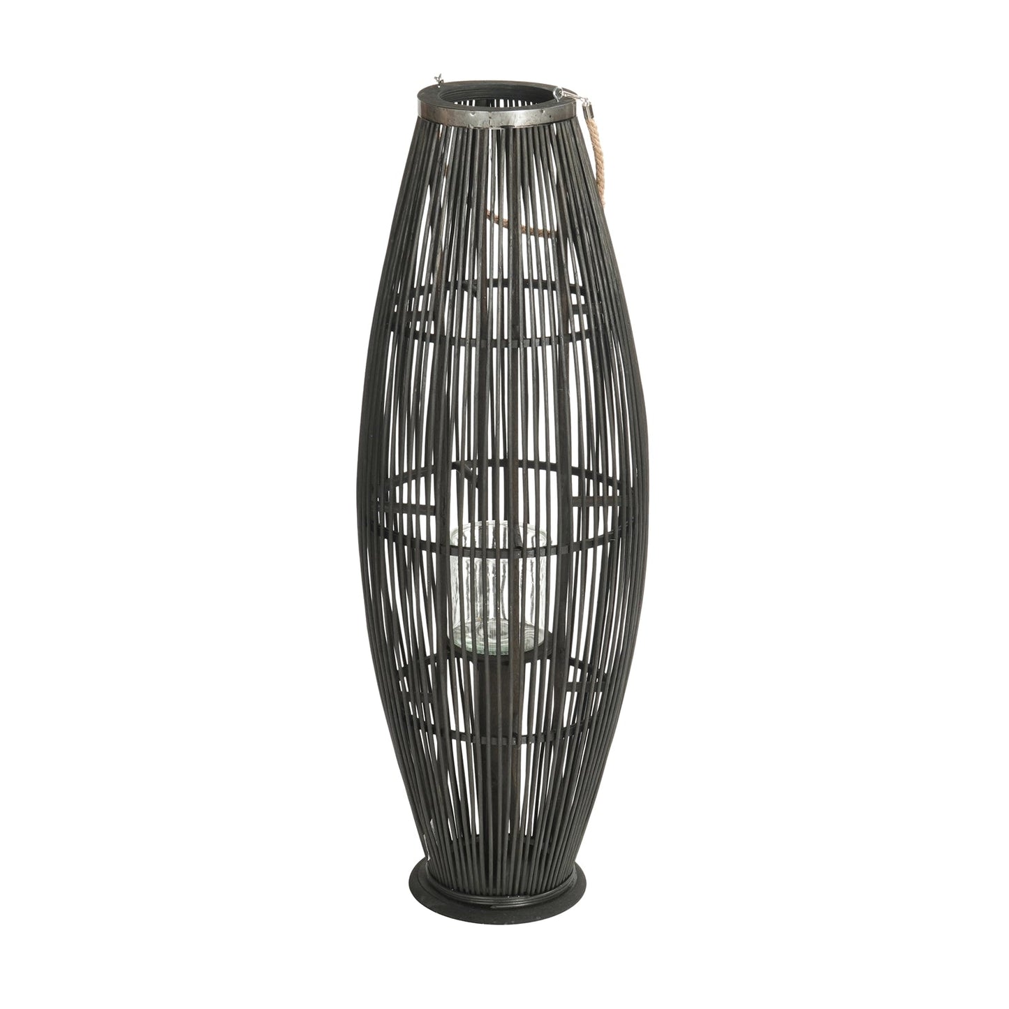 Deko  LATERNE "ZYA" |  Bambus | Natur Windlicht | Größe: 95 cm