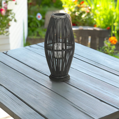 Deko  LATERNE "ZYA" |  Bambus | Natur Windlicht | Größe: 50 cm