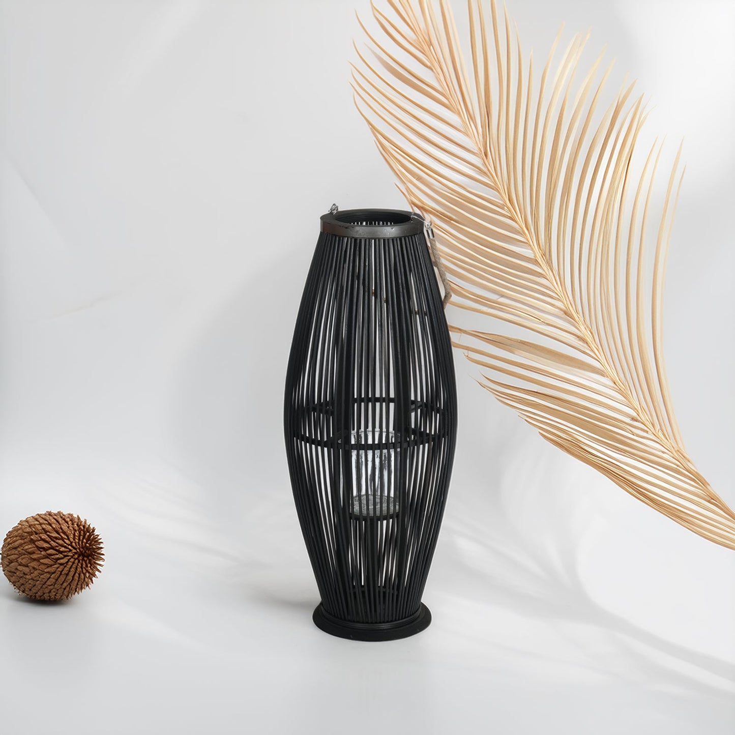 Deko  LATERNE "ZYA" |  Bambus | Natur Windlicht | Größe: 70 cm