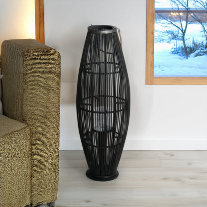 Deko  LATERNE "ZYA" |  Bambus | Natur Windlicht | Größe: 95 cm