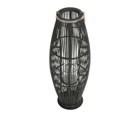 Deko  LATERNE "ZYA" |  Bambus | Natur Windlicht | Größe: 80 cm