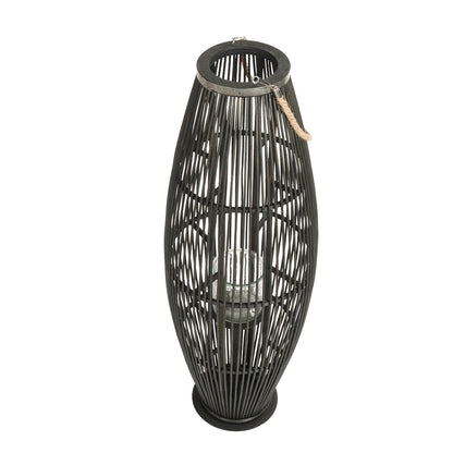 Deko  LATERNE "ZYA" |  Bambus | Natur Windlicht | Größe: 95 cm