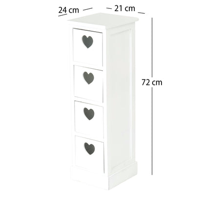 SCHRANK "HEART" | Mahagoni Holz, 2 Rattan Körbe | Bad Kommode