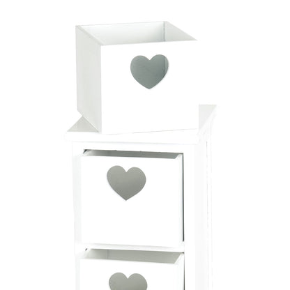 SCHRANK "HEART" | Mahagoni Holz, 2 Rattan Körbe | Bad Kommode