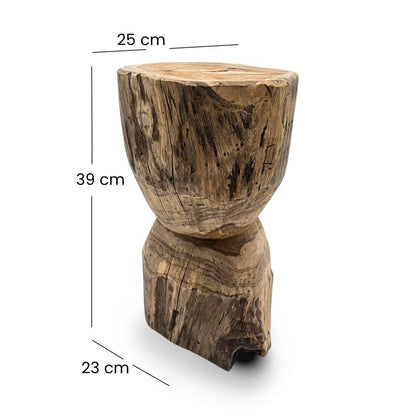 BEISTELLTISCH "MESH" | Teak | Holz Blumen Hocker, Nachttisch