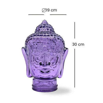 DEKOKOPF BUDDHA | Glas, Dekoration für Garten und Wohnung | Farbe: T05 violett