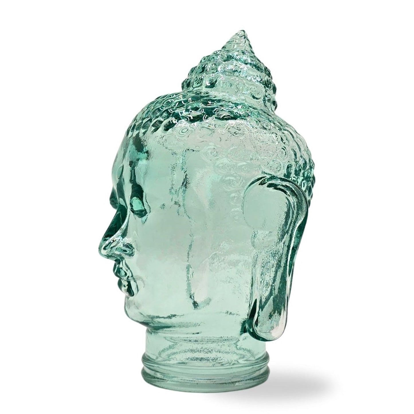 DEKOKOPF BUDDHA | Glas, Dekoration für Garten und Wohnung | Farbe: T01 klar