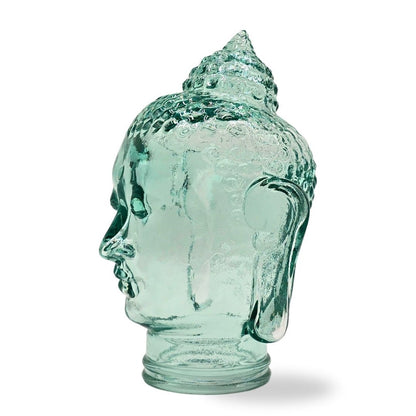 DEKOKOPF BUDDHA | Glas, Dekoration für Garten und Wohnung | Farbe: T01 klar