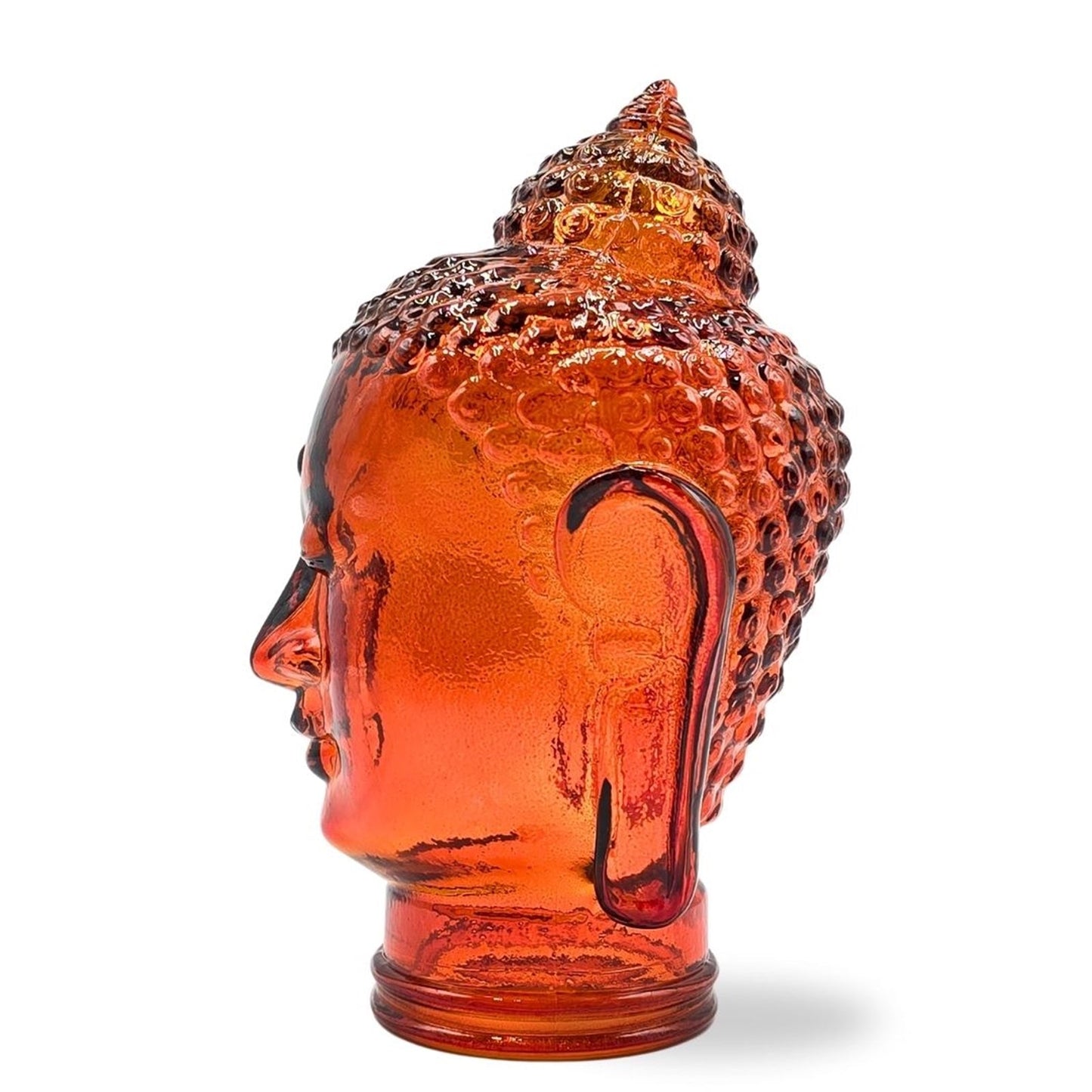 DEKOKOPF BUDDHA | Glas, Dekoration für Garten und Wohnung | Farbe: T04 hot orange