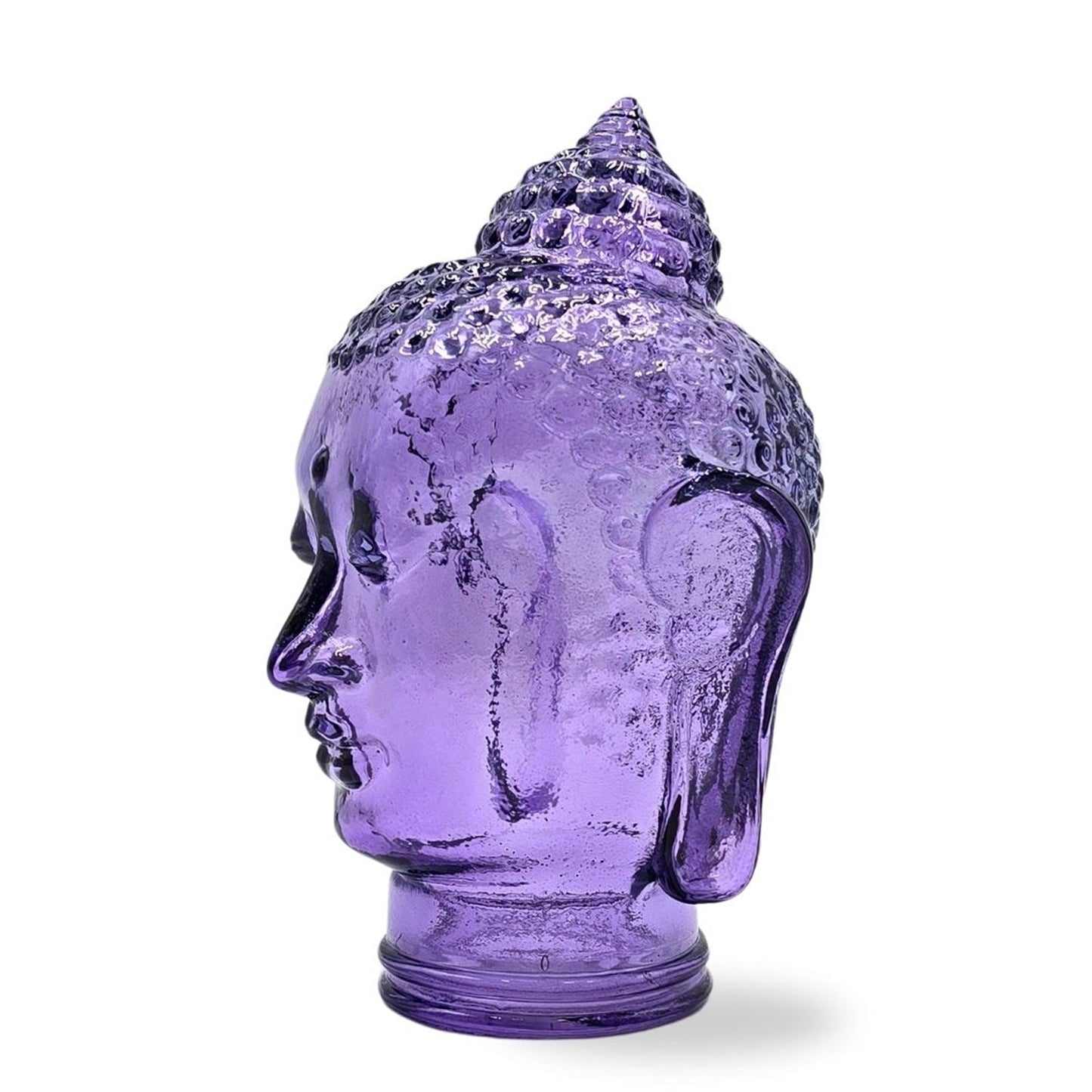 DEKOKOPF BUDDHA | Glas, Dekoration für Garten und Wohnung | Farbe: T05 violett