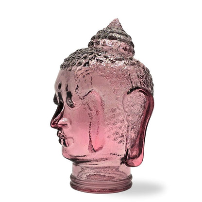 DEKOKOPF BUDDHA | Glas, Dekoration für Garten und Wohnung | Farbe: T08 altrosa
