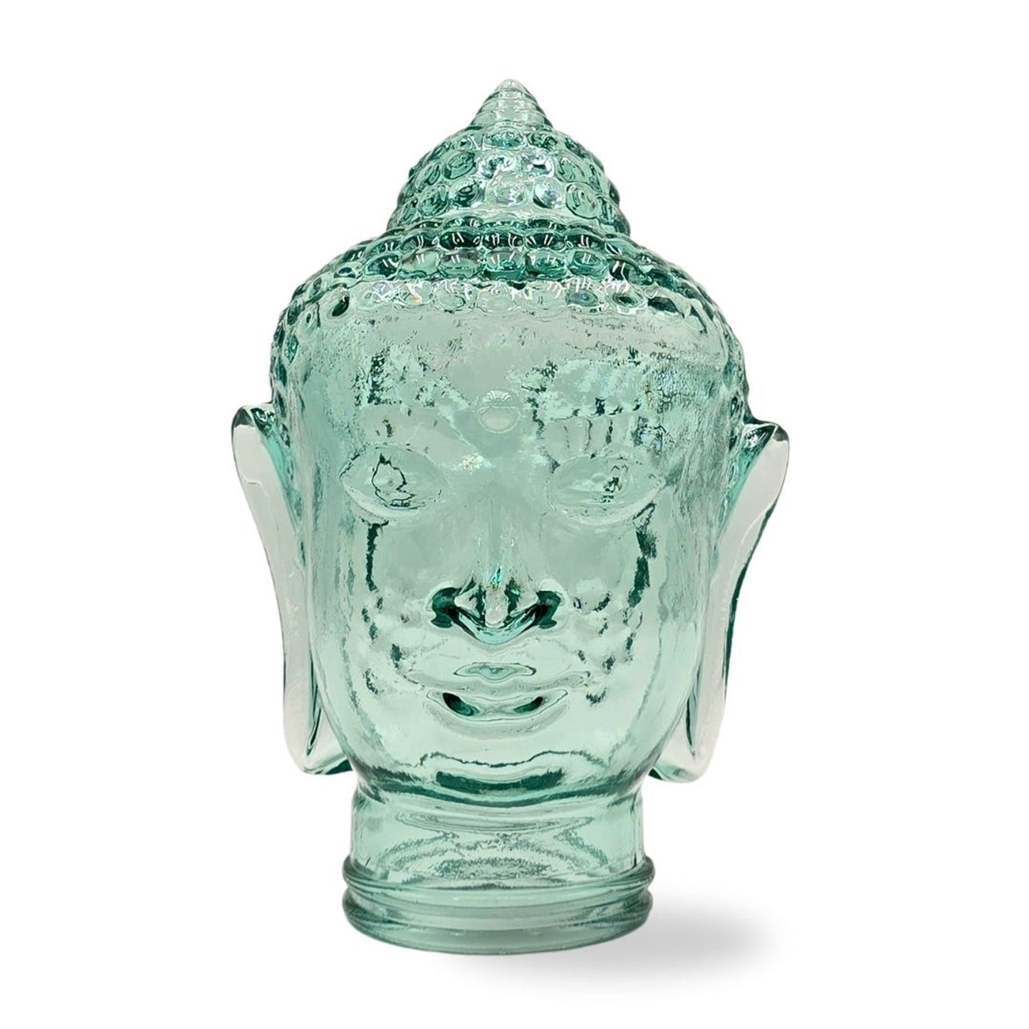 DEKOKOPF BUDDHA | Glas, Dekoration für Garten und Wohnung | Farbe: T01 klar
