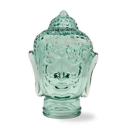 DEKOKOPF BUDDHA | Glas, Dekoration für Garten und Wohnung | Farbe: T01 klar