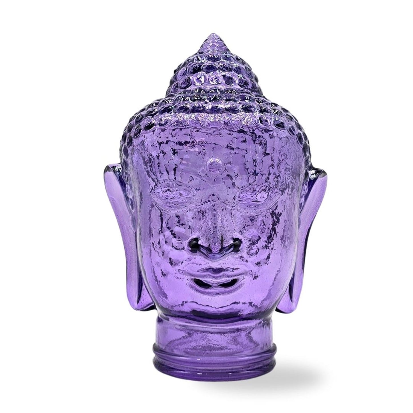DEKOKOPF BUDDHA | Glas, Dekoration für Garten und Wohnung | Farbe: T05 violett
