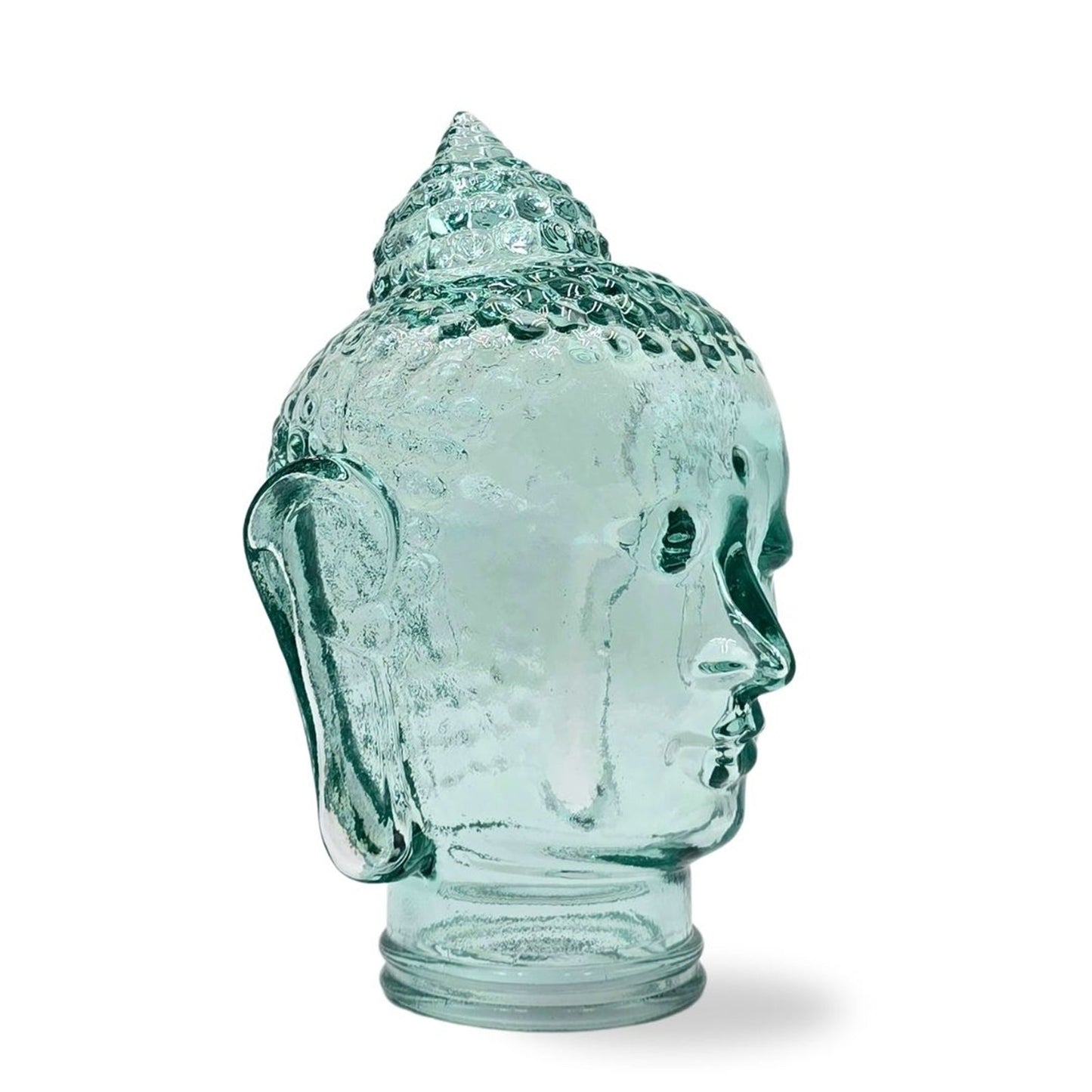 DEKOKOPF BUDDHA | Glas, Dekoration für Garten und Wohnung | Farbe: T01 klar