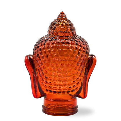 DEKOKOPF BUDDHA | Glas, Dekoration für Garten und Wohnung | Farbe: T04 hot orange