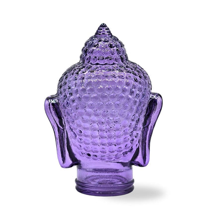 DEKOKOPF BUDDHA | Glas, Dekoration für Garten und Wohnung | Farbe: T05 violett