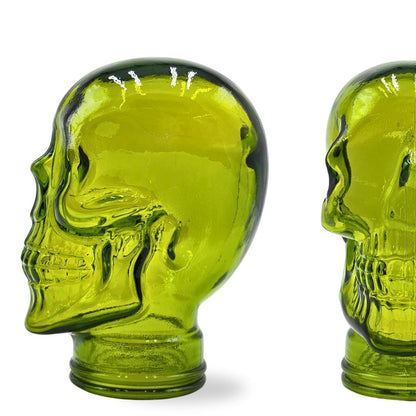 Glas KOPFHÖRERSTÄNDER TOTENKOPF| 26cm Glaskopf Skulptur