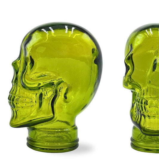 Glas KOPFHÖRERSTÄNDER TOTENKOPF| 26cm Glaskopf Skulptur