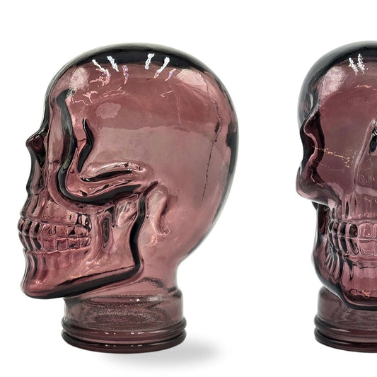 Glas KOPFHÖRERSTÄNDER TOTENKOPF| 26cm Glaskopf Skulptur