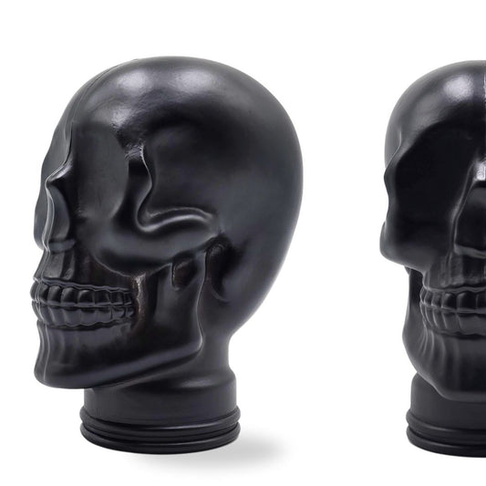Glas KOPFHÖRERSTÄNDER TOTENKOPF| 26cm Glaskopf Skulptur