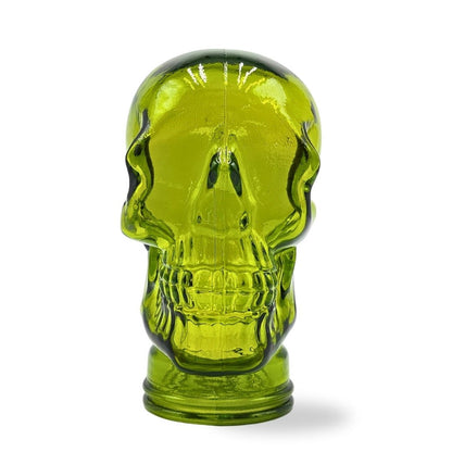 Glas KOPFHÖRERSTÄNDER TOTENKOPF| 26cm Glaskopf Skulptur | Farbe: T02 limette