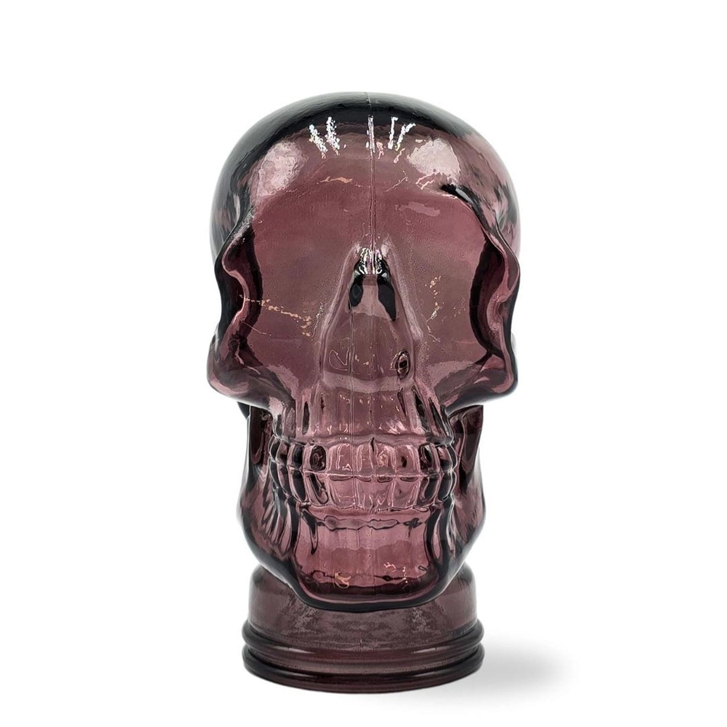Glas KOPFHÖRERSTÄNDER TOTENKOPF| 26cm Glaskopf Skulptur | Farbe: T13 lila