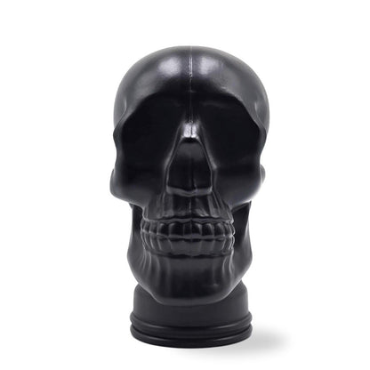 Glas KOPFHÖRERSTÄNDER TOTENKOPF| 26cm Glaskopf Skulptur | Farbe: M01 schwarz