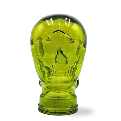 Glas KOPFHÖRERSTÄNDER TOTENKOPF| 26cm Glaskopf Skulptur | Farbe: T02 limette