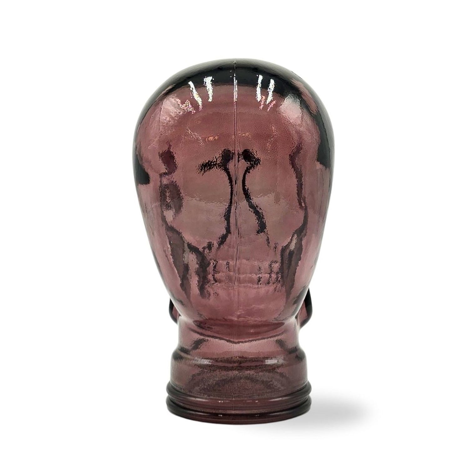 Glas KOPFHÖRERSTÄNDER TOTENKOPF| 26cm Glaskopf Skulptur | Farbe: T13 lila