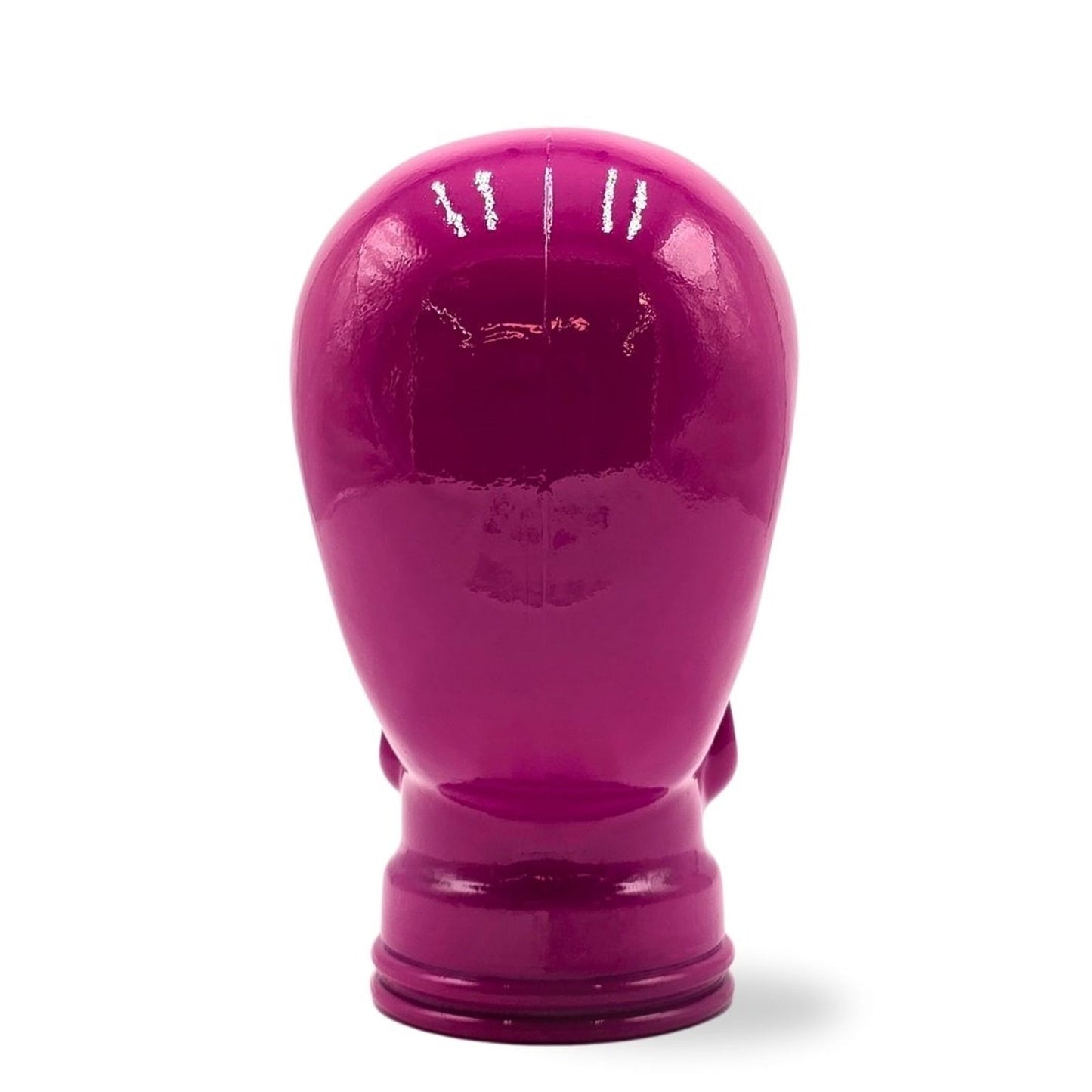 Glas KOPFHÖRERSTÄNDER TOTENKOPF| 26cm Glaskopf Skulptur | Farbe: OP2 pink